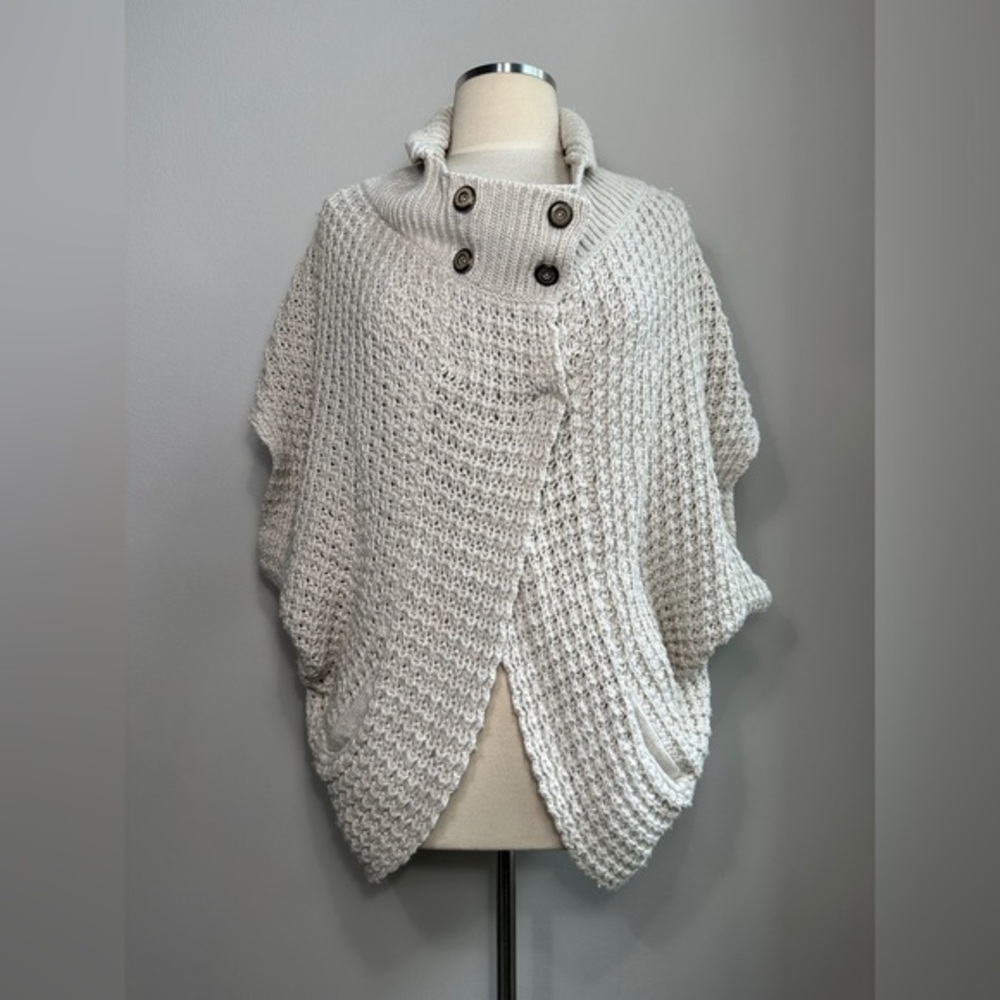 Newport News Chunky Knit High-Collar Sweater – XS/S – Cream or Gray